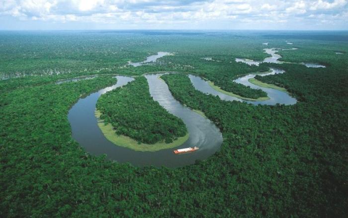 Amazon Havzası 6,9 milyon km2 büyüklüğüyle tüm Güney Amerika'nın %38'ini oluşturuyor.