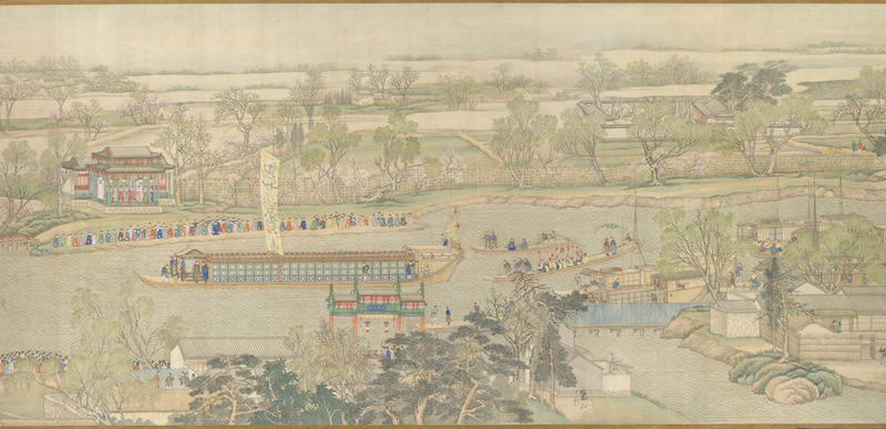Qianlong İmparatorunun 1751'de Güney Çin'e düzenlediği tura ait on iki çizimden bir tanesi. Kaynak: Metmuseum