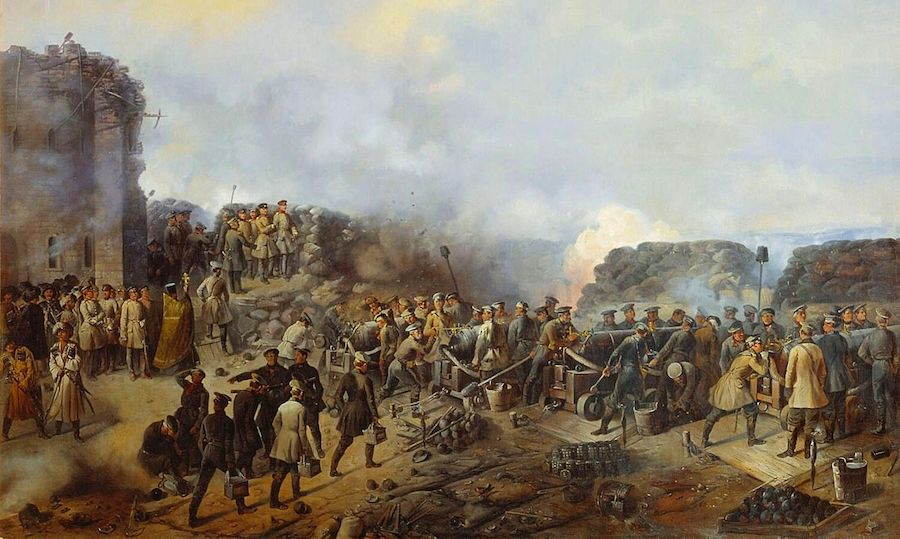 Kırım Savaşı ile ilgili bu resim 1854 yılında Malakoff'taki Rusları tasvir ediyor