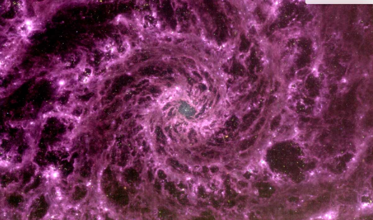 James Webb Uzay Teleskobu Messier 74'ün görüntüsü.