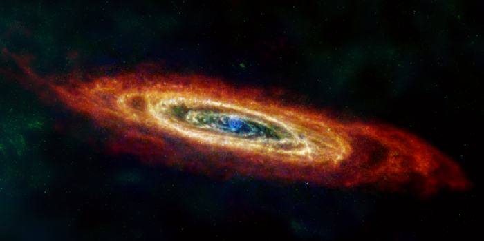 M31 Galaksisi'nin kızılötesi radyo görüntüsü.
