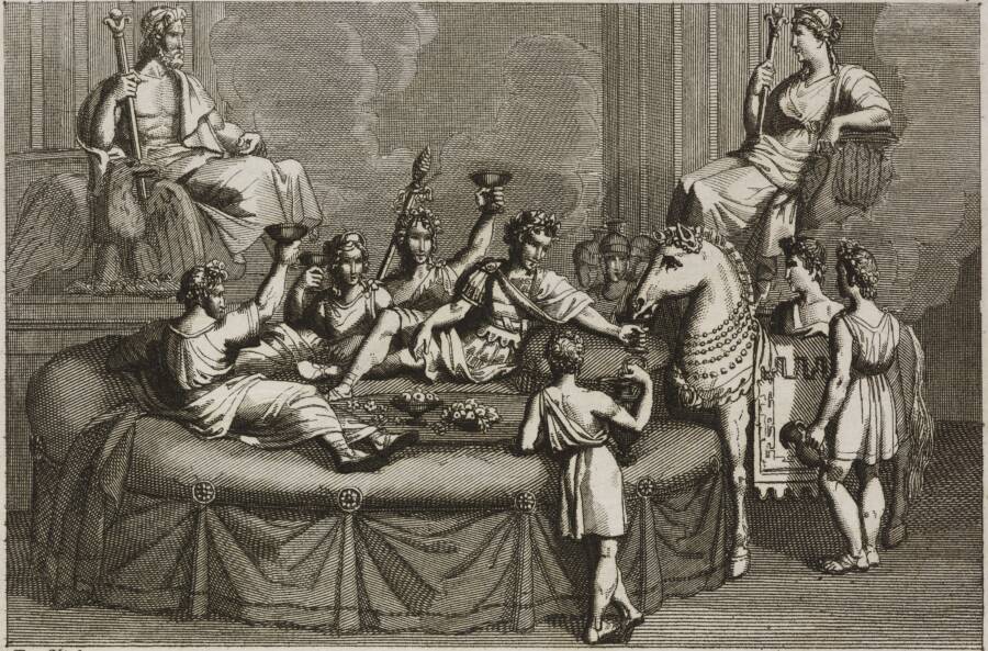 Caligula, bir ziyafet sırasında atı Incitatus'a bir içki verir