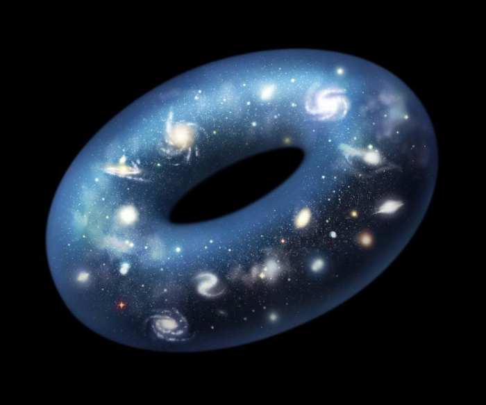 Evrenin şekline dair teoriler arasında kenarları veya köşeleri olmayan torus yani çörek biçimi var. (WikiCommons)