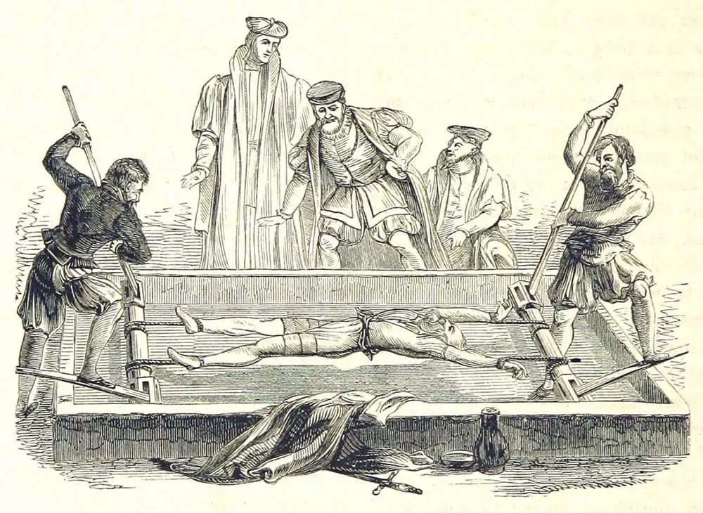 Vücudu gerilerek işkence gören bir adam, William Hickman Smith Aubrey, 1867