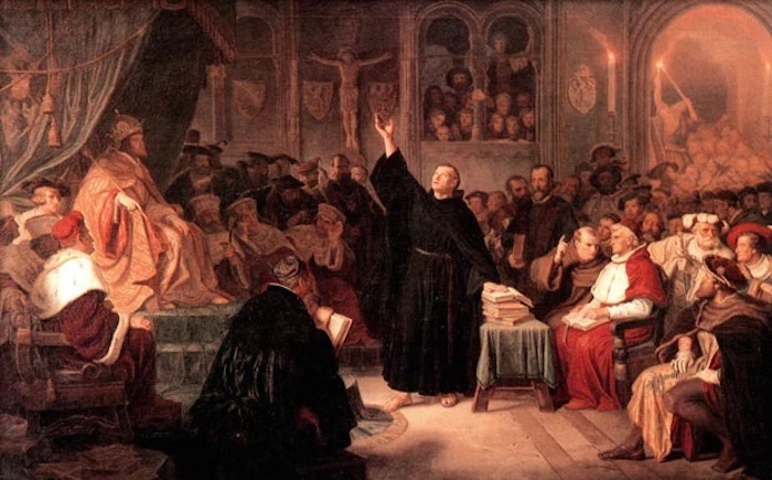 Martin Luther, 1521 yılında Papa'ya yönelik yaptığı suçlamayı geri almayı reddeder