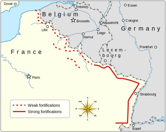 Maginot Hattı haritası.