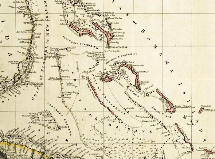 Nassau Haritası ve 1803'ten itibaren sahil şeridi
