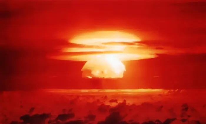 Marshall Adaları, Bikini Atolü'ndeki Castle Bravo Operasyonu nükleer patlamasından kaynaklanan mantar bulutu. Fotoğraf: ABD hava kuvvetleri Fotoğraf: ABD hava kuvvetleri
