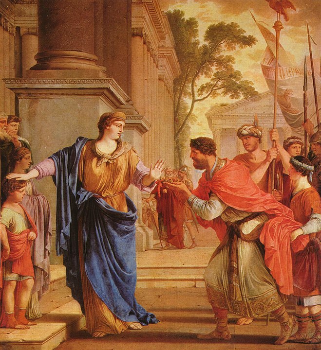 Cornelia Mısır firavunu VIII. Ptolemaios'un tacını geri itiyor