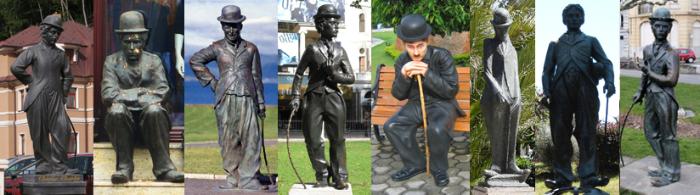 Dünyanın dört bir yanındaki Chaplin heykelleri.
