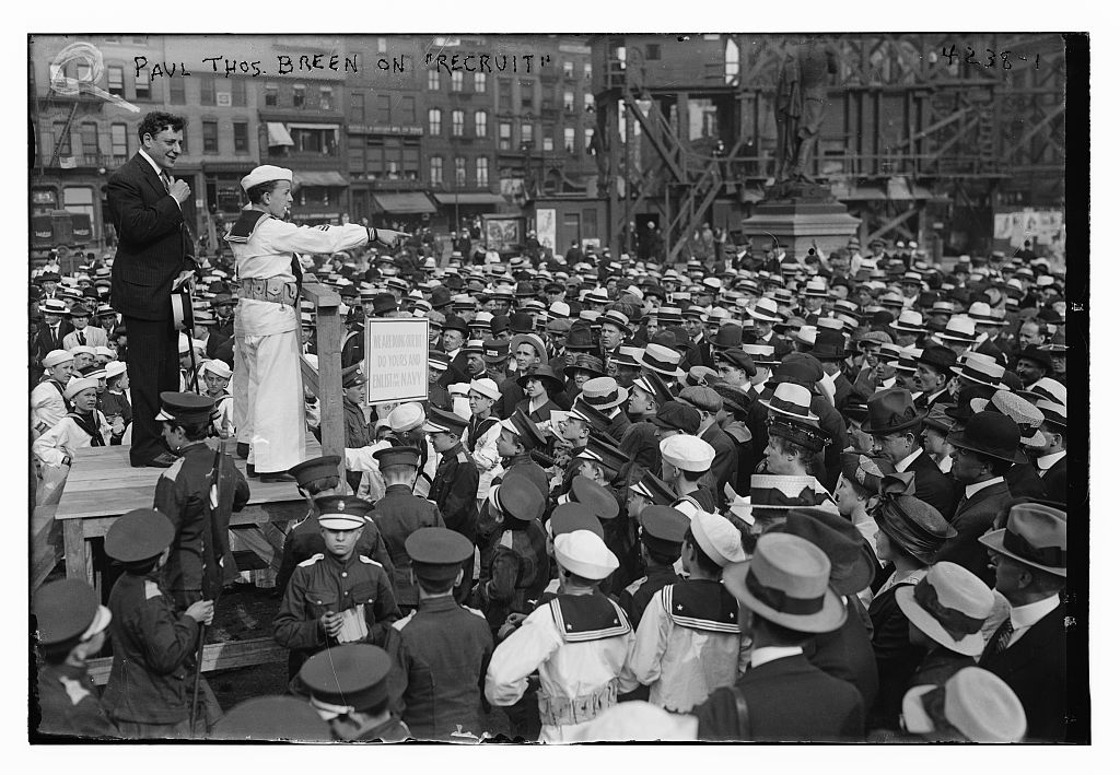 New York'taki Union Meydanı'nda 1907 yılında yapılan askere alım.