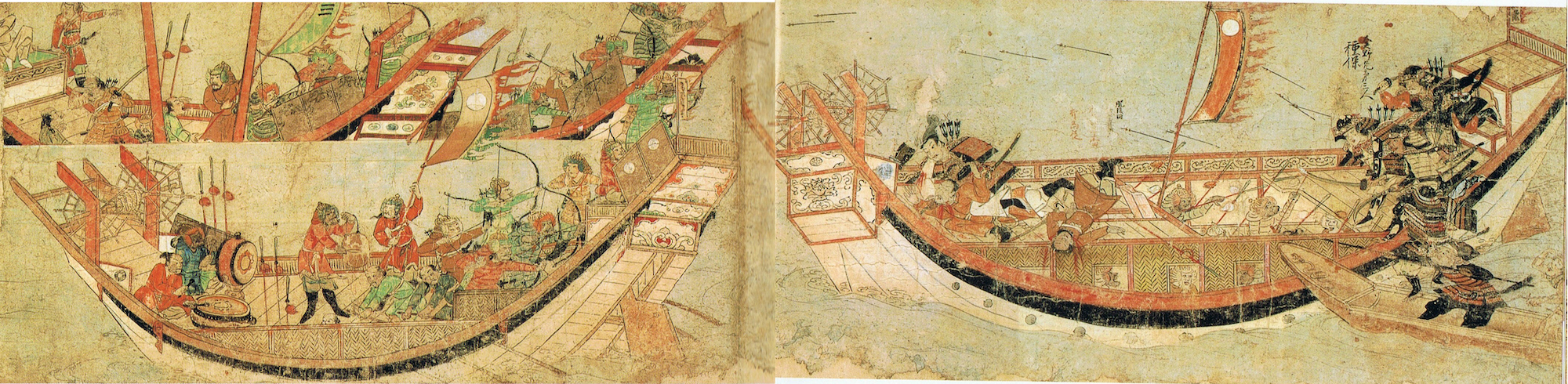 Japon samuraylar 1281 yılında Yuan gemilerine binerken.