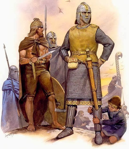 Anglosakson savaşçına ait bir çizim
