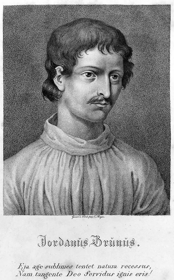 Giordano Bruno'nun eserlerinden birinin baskısında yer alan portresi,
