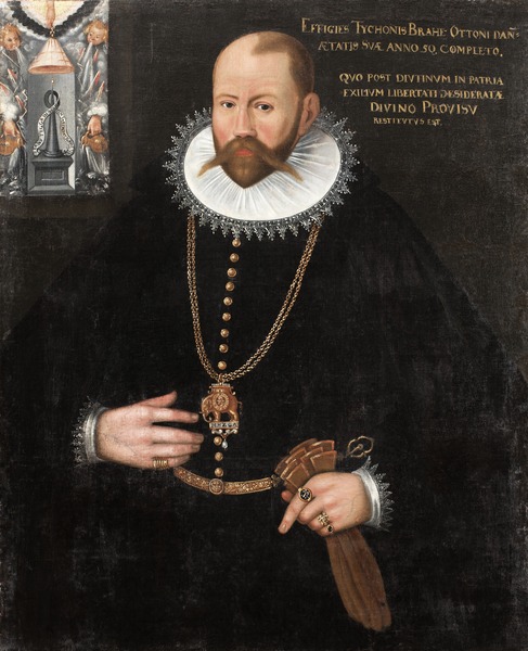 Tycho Brahe'nin Fil Nişanı takmış 50 yaşındaki portresi, 1596 civarı
