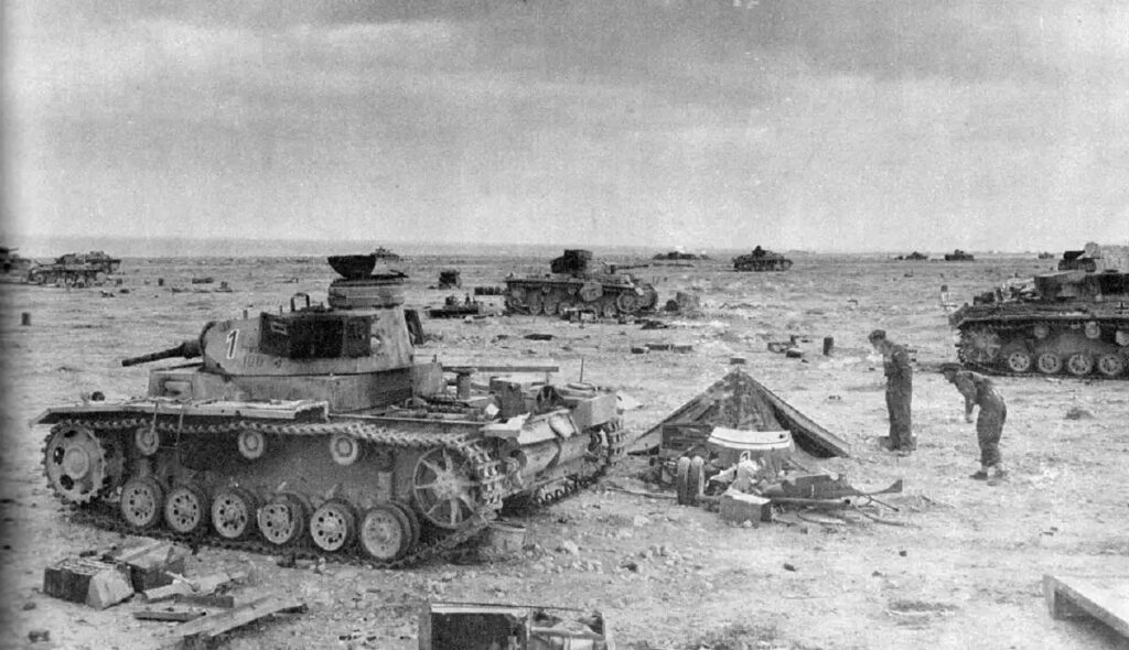 Alman panzerleri Sidi-Rezegh'de vuruldu.