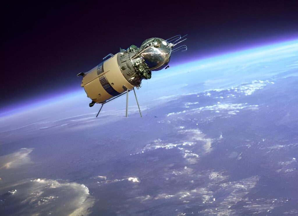 Vostok-1 uzay aracı yörüngede. ©NASA