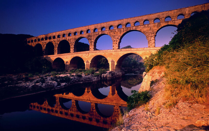 The Pont du Gard in Gard, Languedoc