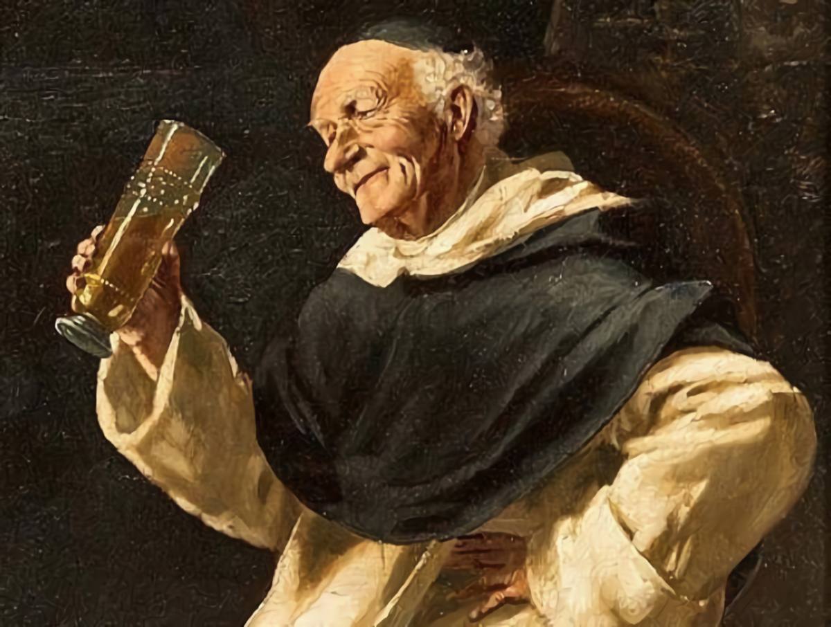 bira içen yaşlı rahip