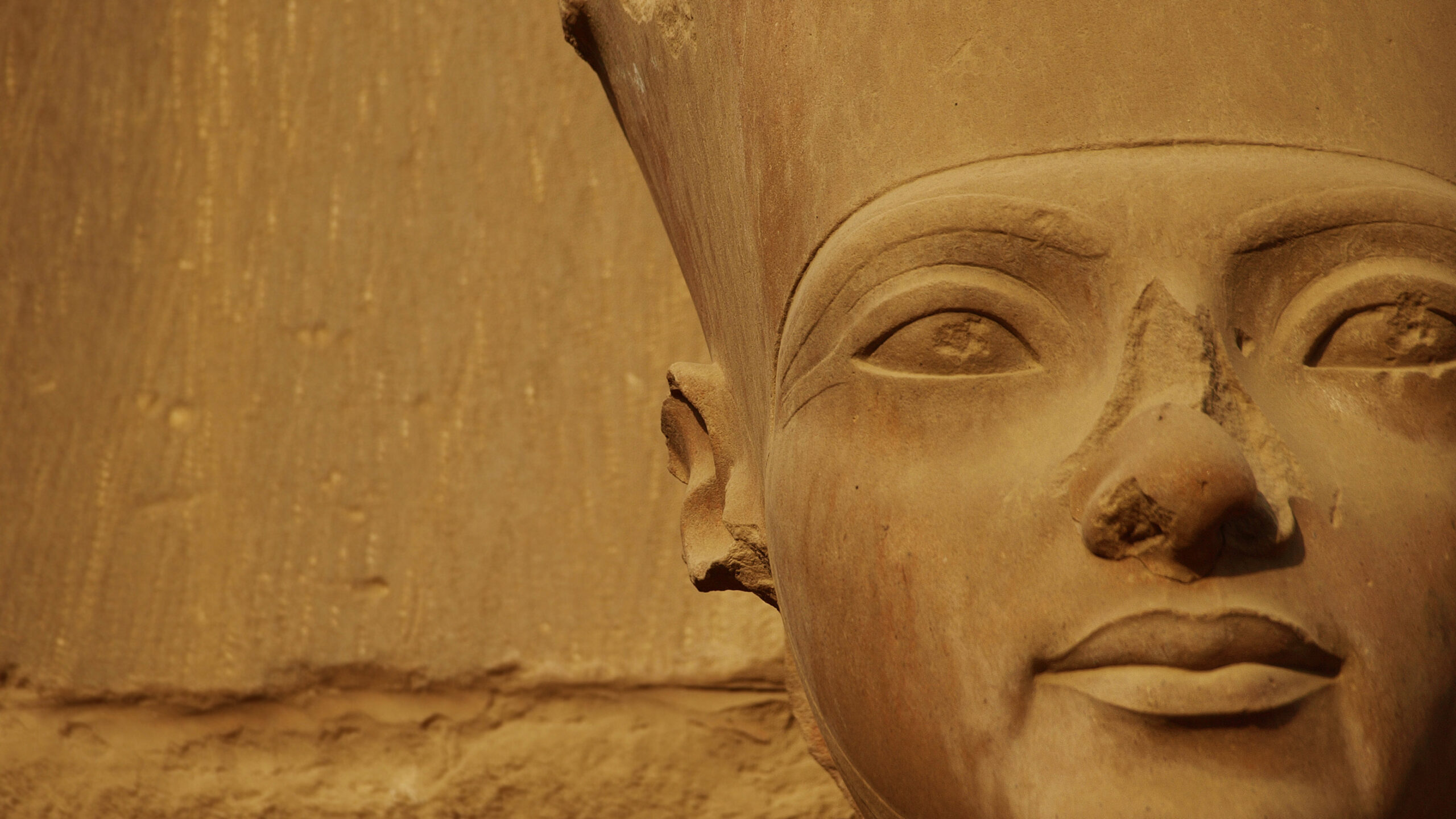 Karnak Tapınağı kompleksi, Luksor, Mısır'da bulunan çok sayıdaki heykelden birinin detayı.