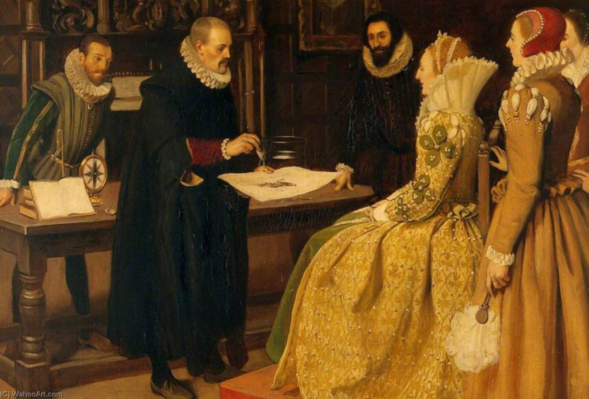 William Gilbert I. Elizabeth'in Huzurunda Mıknatısı Gösterirken, 1598