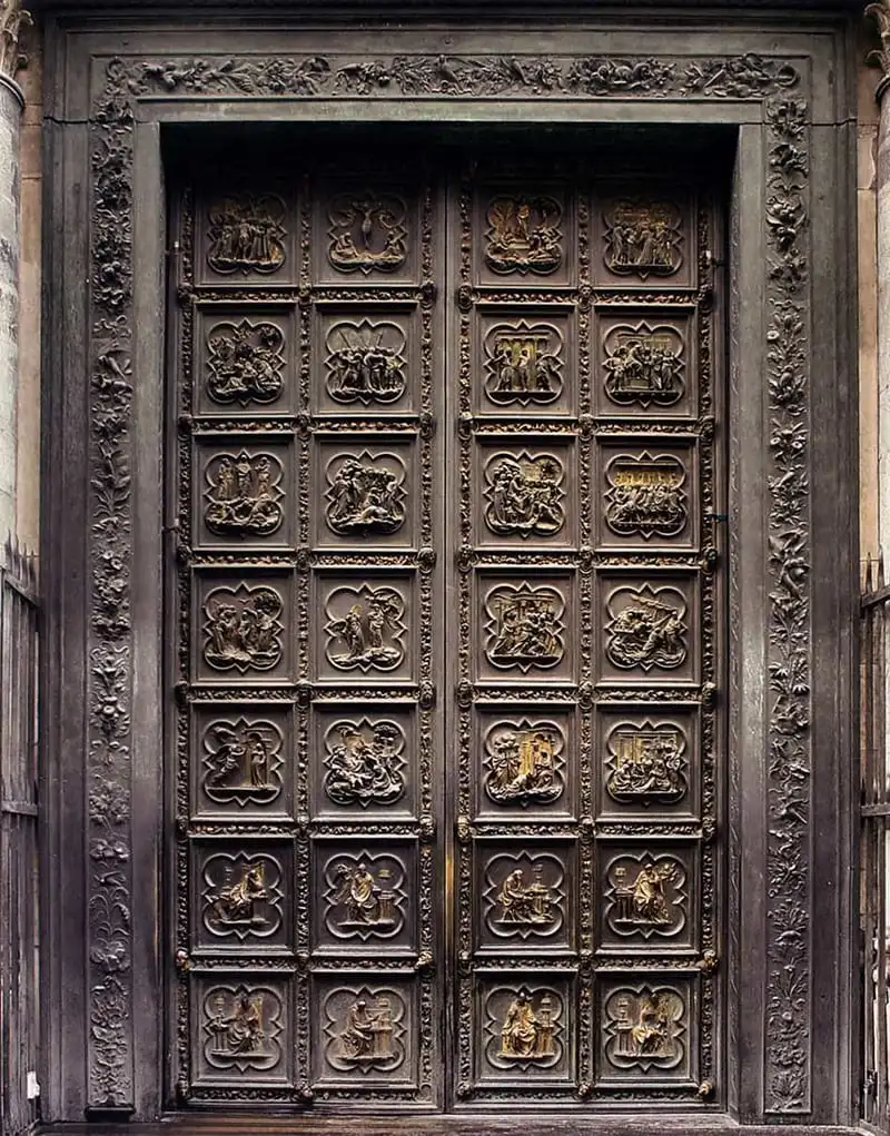 Ghiberti'nin Vaftizhane'nin Kuzey Kapıları için yaptığı tasarımlar, Lorenzo Ghiberti.