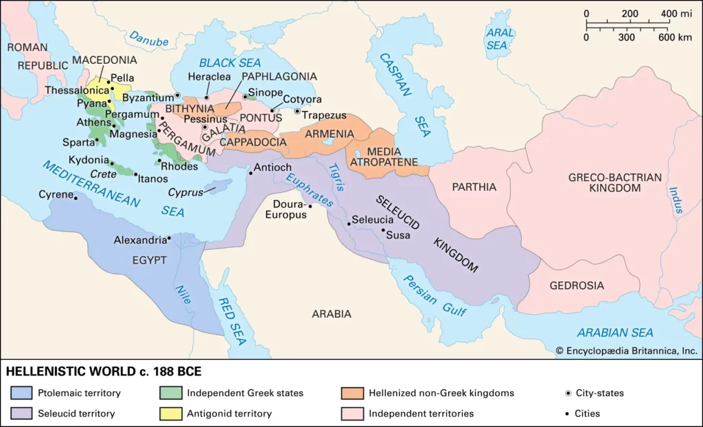 Helenistik dünya MÖ 188 civarı.  