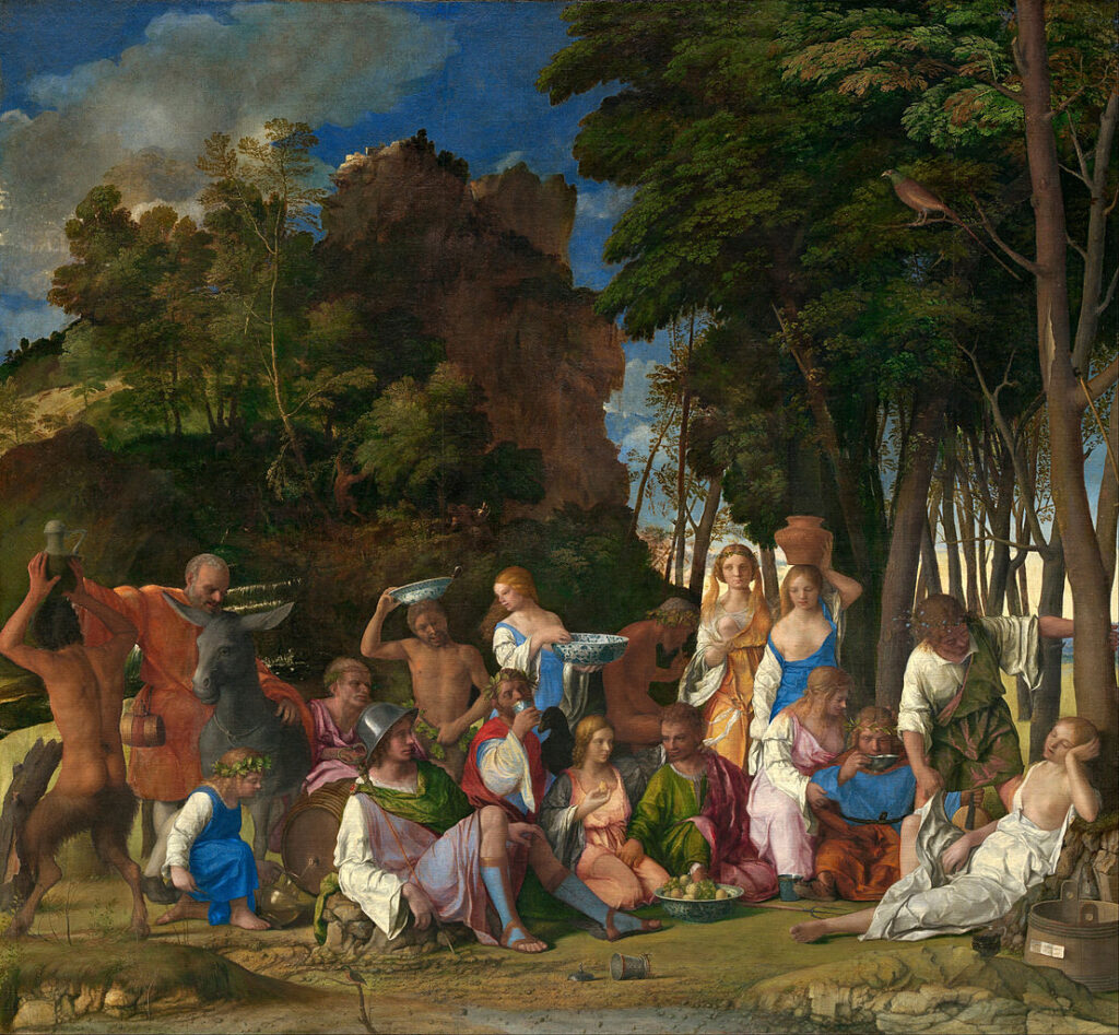 Giovanni Bellini ve Titian tarafından yapılan Tanrıların Ziyafeti, 1514
