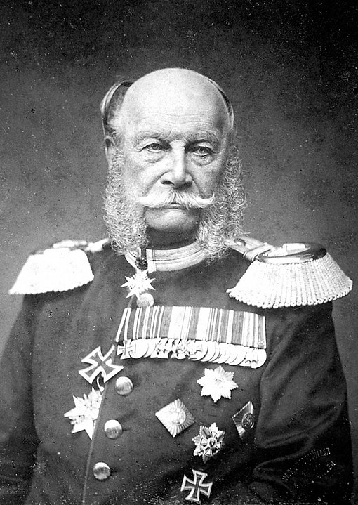 Almanya Kayzeri I. Wilhelm'in kırpılmış fotoğrafı. Fransa-Prusya Savaşı