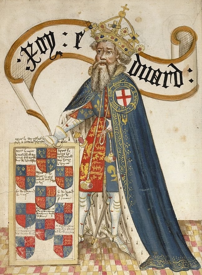 İngiltere Kralı III. Edward'ın (1327-1377) yaklaşık 1430-1440 yılları arasında yapılmış tezhipli el yazması minyatürü