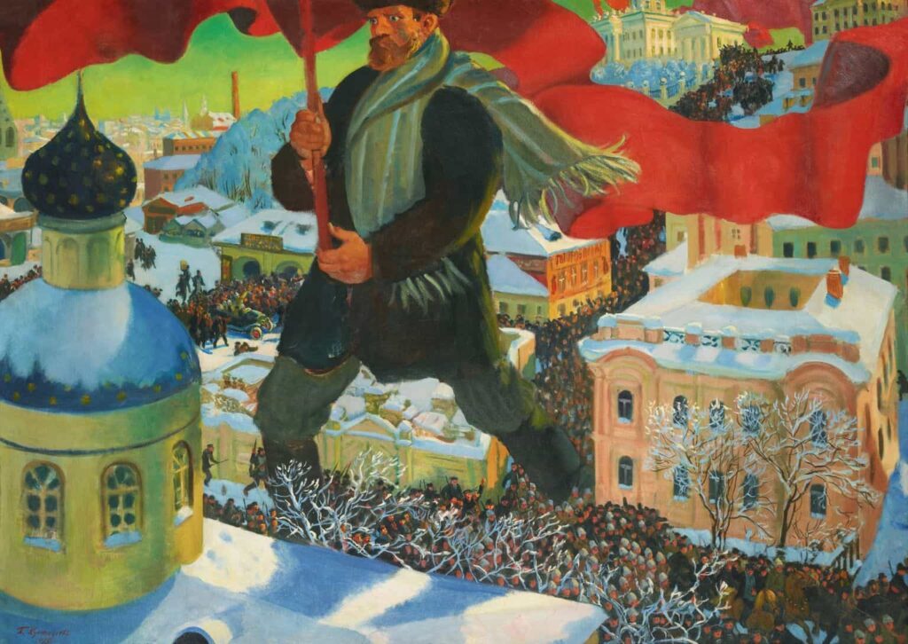 Boris Kustodiev'in Bolşevik eseri, 1920