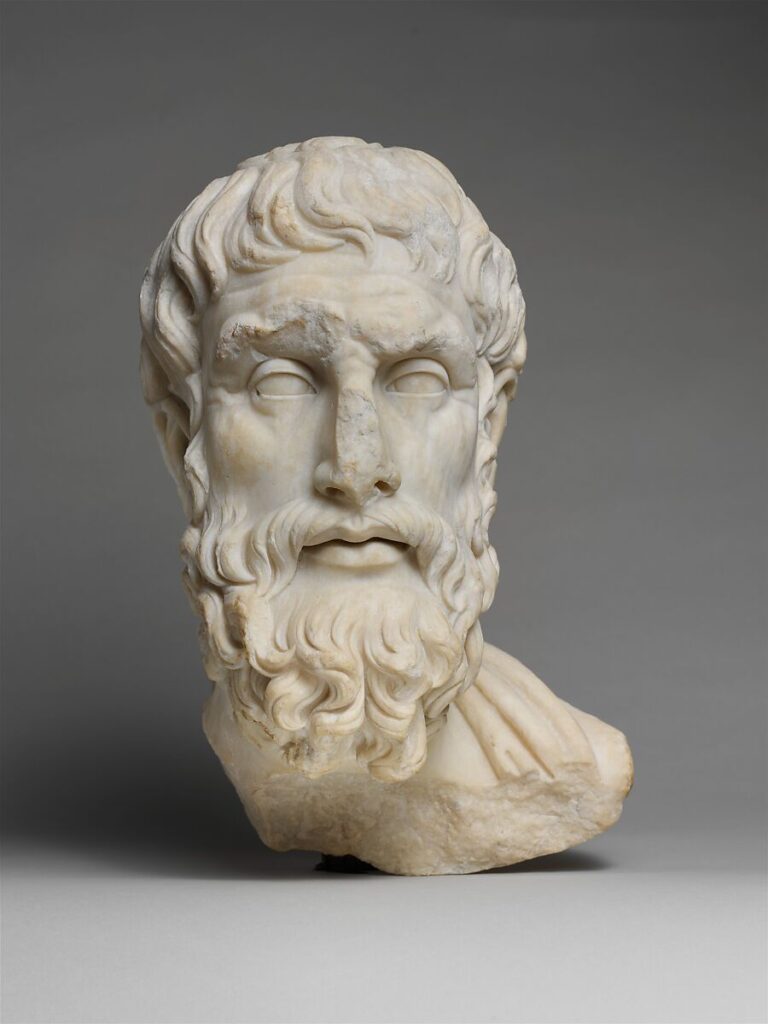 Epikür (Epikuros)'ün mermer başı