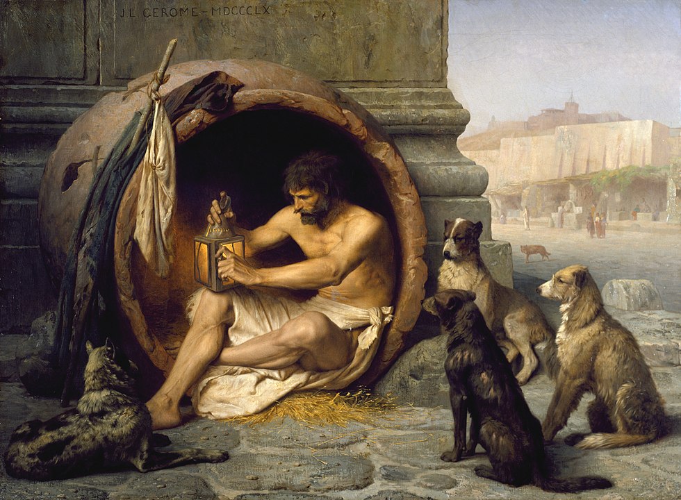 Jean-Léon Gérôme tarafından 1860 yılında yapılan "Diogenes" tablosu.