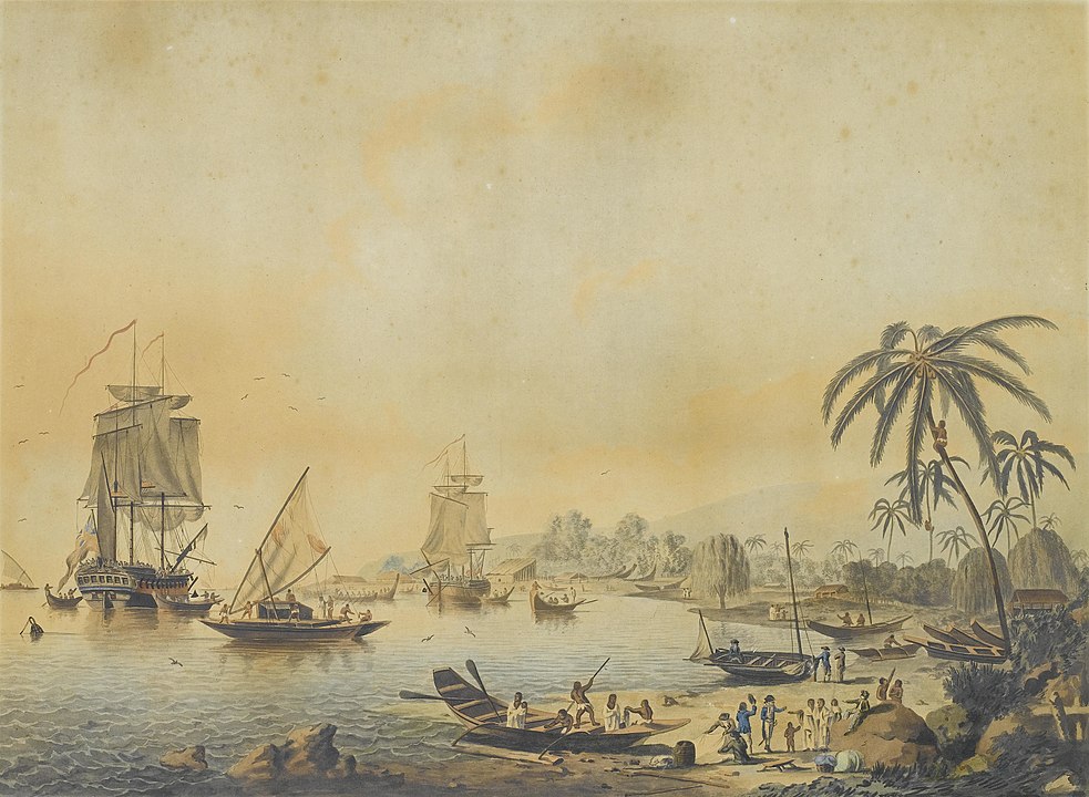 HMS Resolution ve Discovery Tahiti'de
