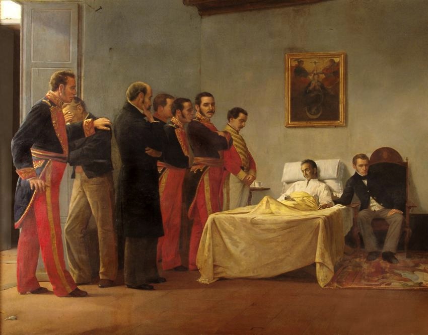 Bolívar'ın ölümü, Venezuelalı ressam Antonio Herrera Toro tarafından yapıldı.