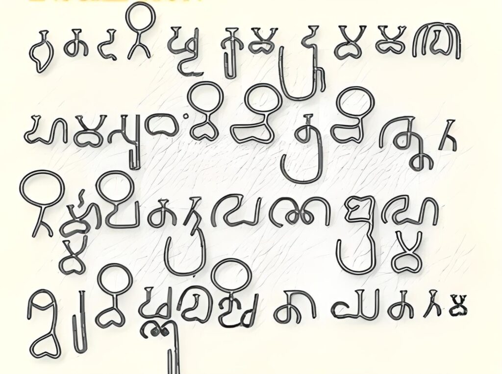 en eski Sanskritçe yazıtı,  Hindu Trimurti tapınağı Tamil Grantha alfabesi
