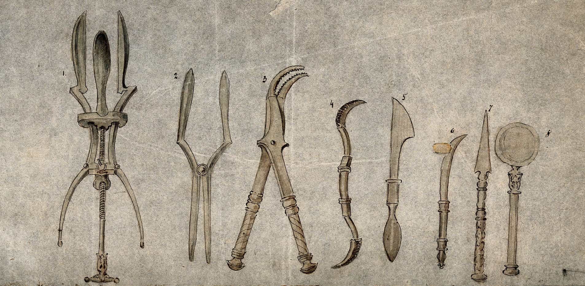 Pompeii'de keşfedilen antik Roma cerrahi aletlerinden bir seçki.