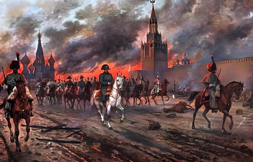 Napolyon'un Rusya seferi sırasında Moskova'ya girişi.