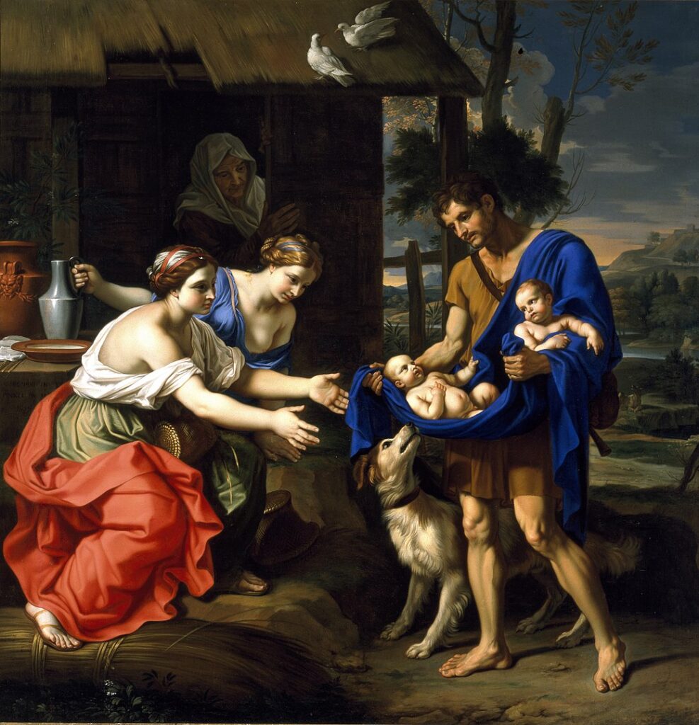 Romulus ve Remus'u Karısına Getiren Çoban Faustulus, Nicolas Mignard (1654)