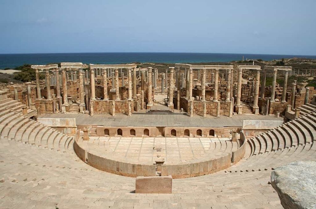 Tiyatro, Leptis Magna Arkeolojik Alanı, Libya, UNESCO aracılığıyla
