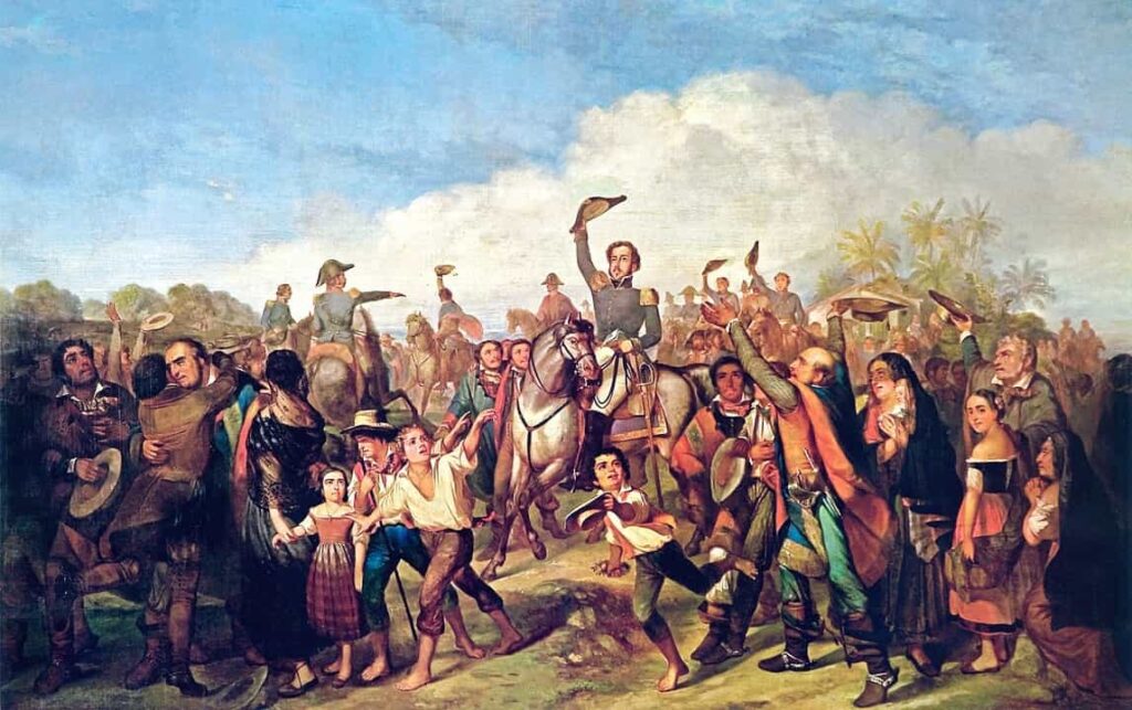 Prens Pedro, 7 Eylül 1822'de Brezilya'nın bağımsızlık haberini verdikten sonra São Paulo'da