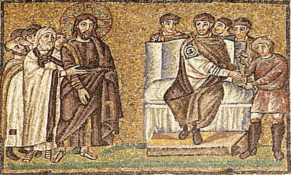 Pilatus'un önünde İsa mozaiği