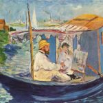 Édouard Manet: Claude Monet ve eşi stüdyo teknesinde, 1874