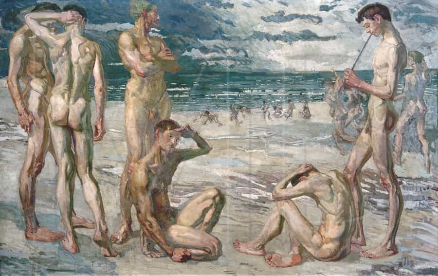 Young Men by the Sea "Deniz Kıyısındaki Genç Adamlar", 1905, Max Beckmann.