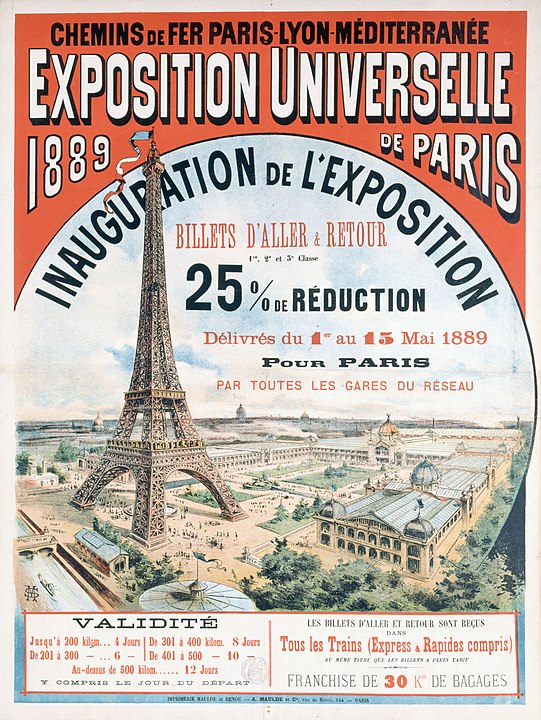 Paris 1889 Dünya Fuarı için afiş.