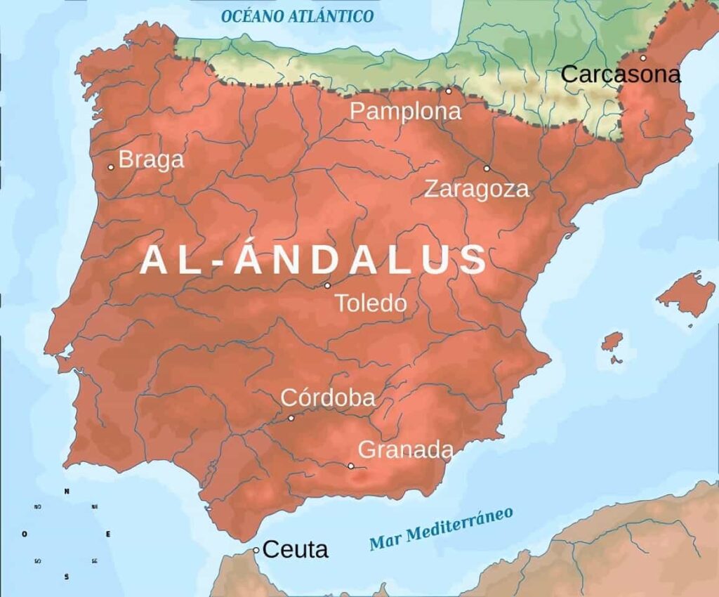 Emevi Hispanyası MS 719'da en geniş haliyle
