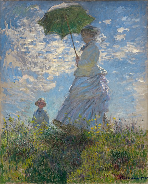 Claude Monet - Şemsiyeli Kadın - Madam Monet ve Oğlu 
