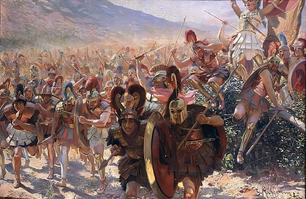 Marathon Muharebesi'nde ileri atılan Yunan birlikleri, Georges Rochegrosse, 1859.