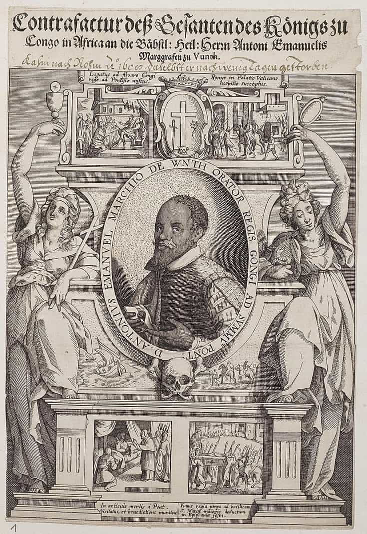 Antonio Emanuele Ne Vunda'nın ölümünden sonra yapılan tasviri, 1608.