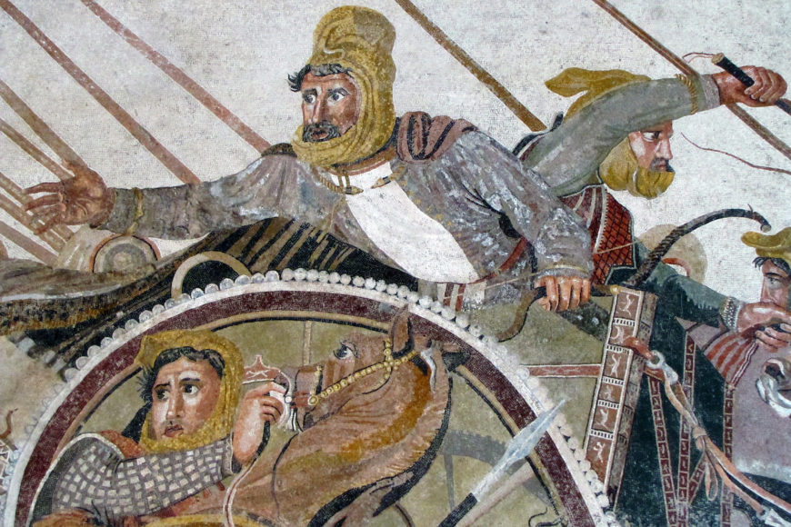  III. Darius, İskender Mozaiği'nden detay.